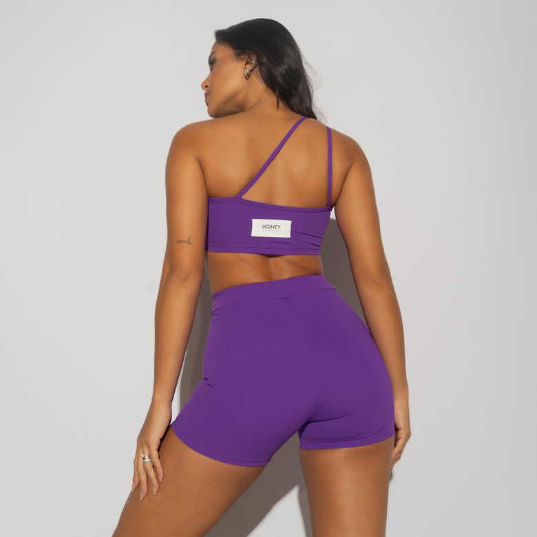 Top Fitness Roxo Assimétrico Honey Sports  TP1517