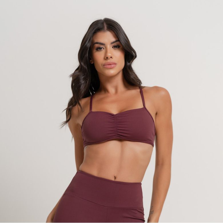 Top Fitness Rubro Decote Franzido TP1704