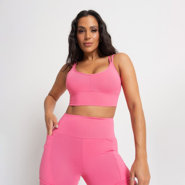 Top Fitness Alcinhas Duplas Rosa Honey Club TP1666