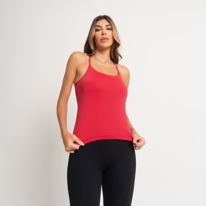 Camiseta Alcinha Fitness Vermelho Basic CT845