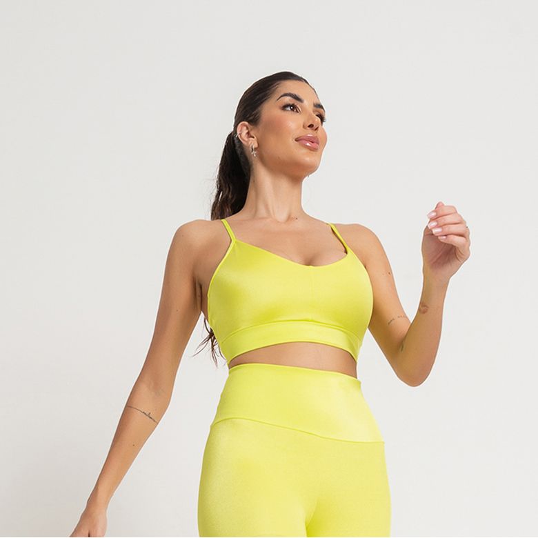 Top Fitness Energy Verde Neon de Alcinha TP1676