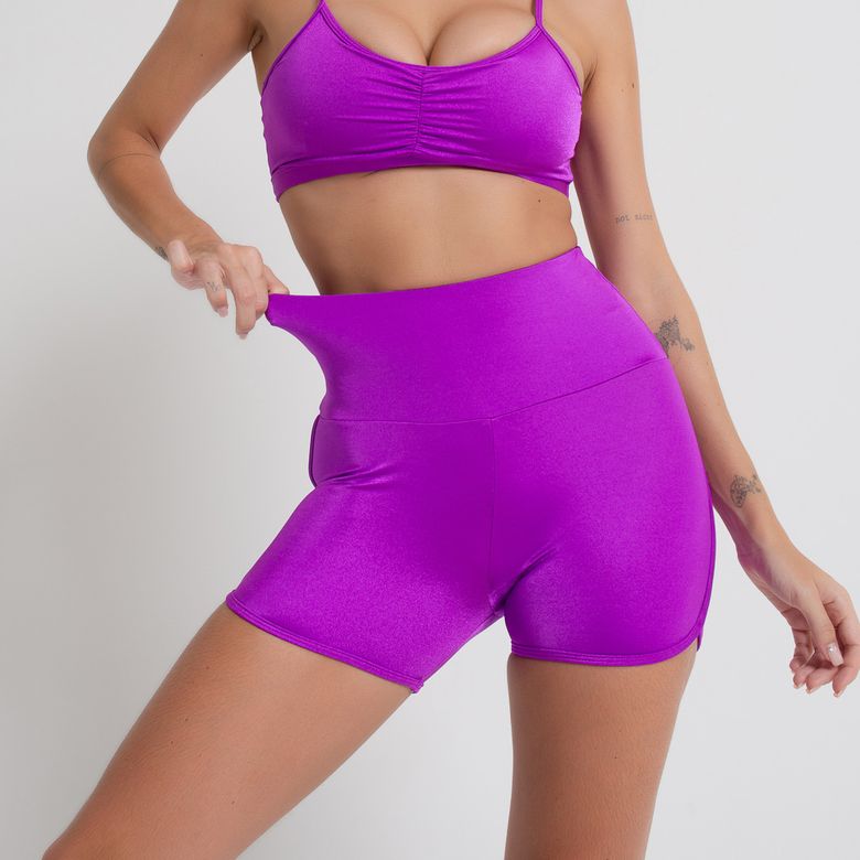 Short Fitness Energy Fúcsia com Viés Lateral SH727