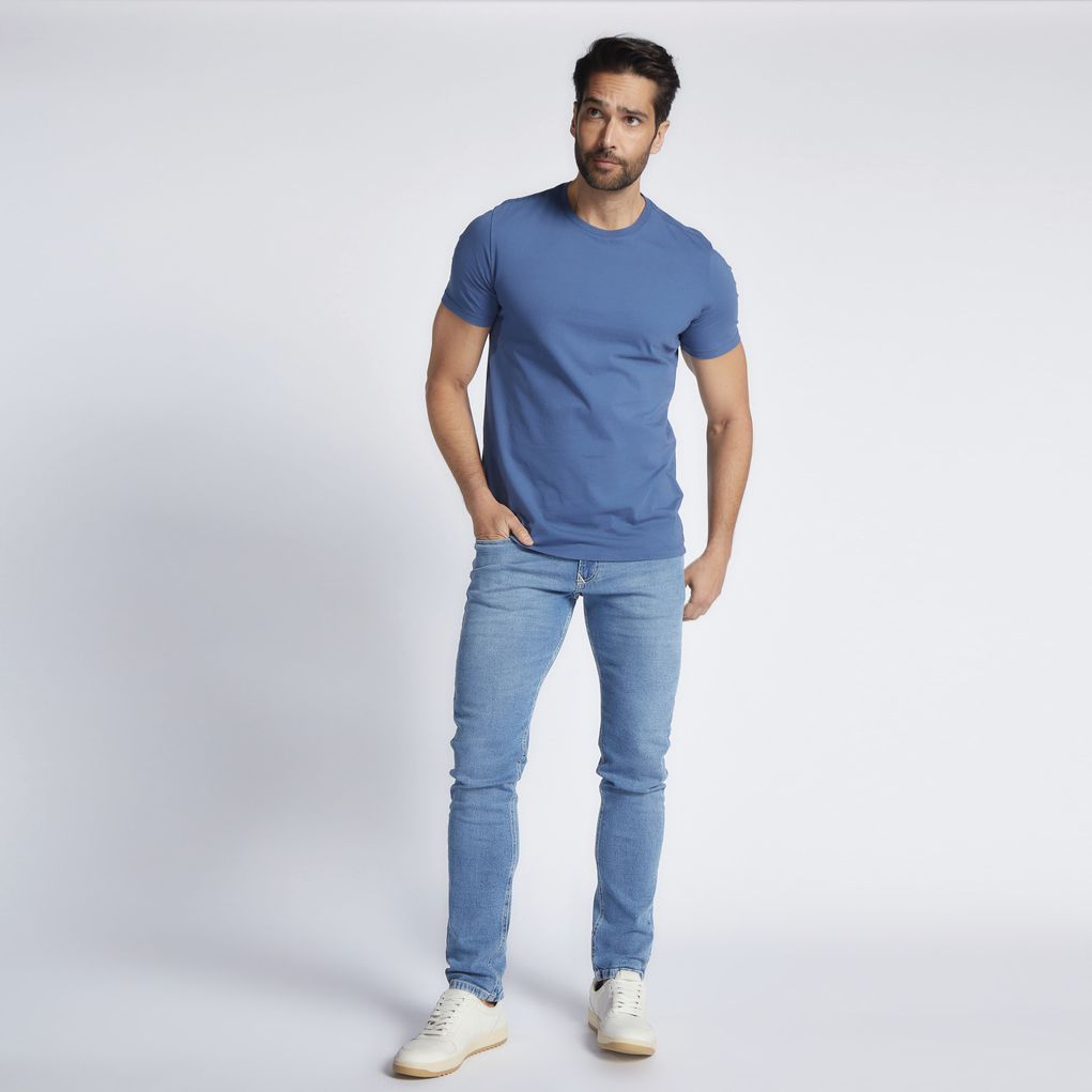 Camiseta-Malha-Masculina-Azul-T-shirt-Book-VT-001