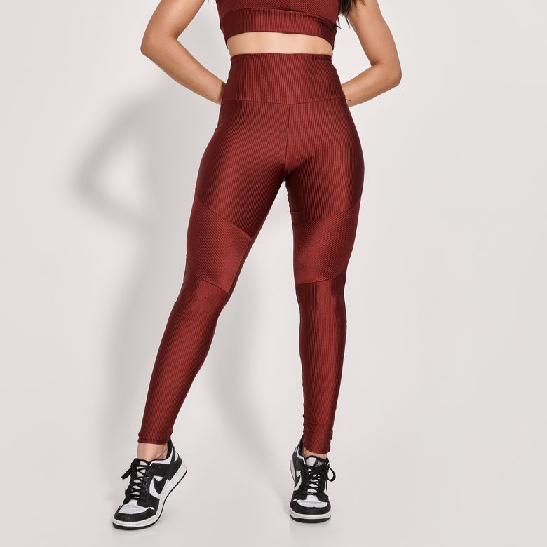 Legging Fitness Canelada Com Recorte Vinho Lumina LG2311