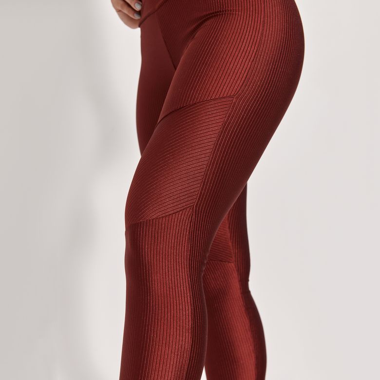 Legging Fitness Canelada Com Recorte Vinho Lumina LG2311