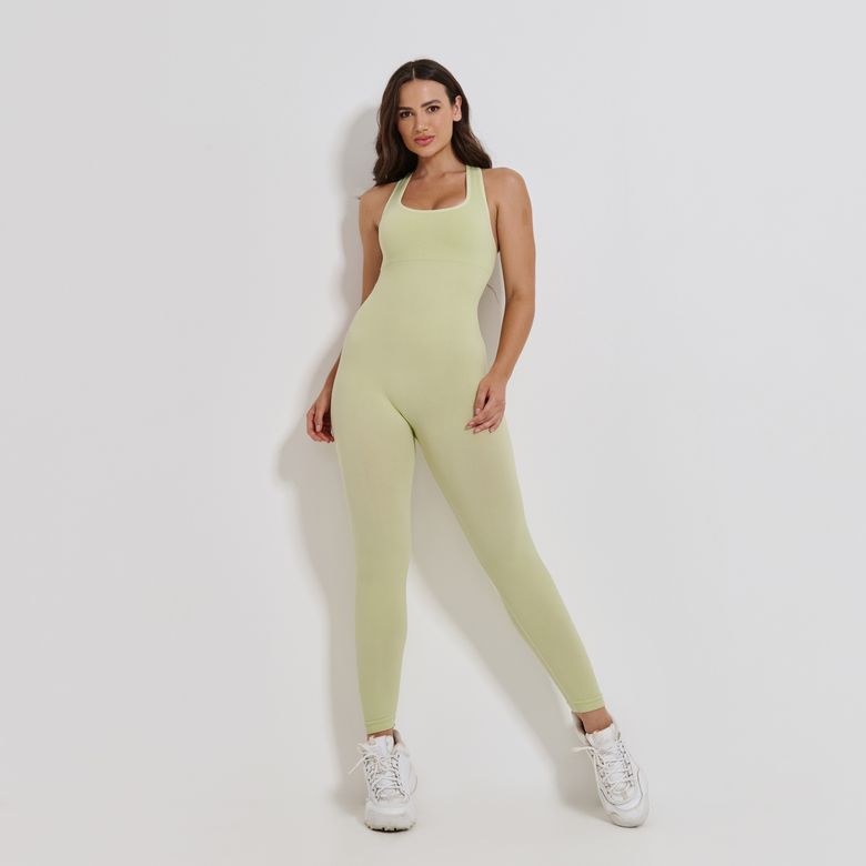 Macacão Fitness Sem Costura Verde Lima MC384