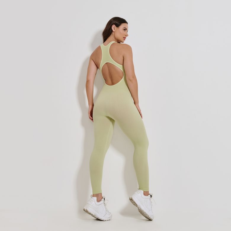 Macacão Fitness Sem Costura Verde Lima MC384