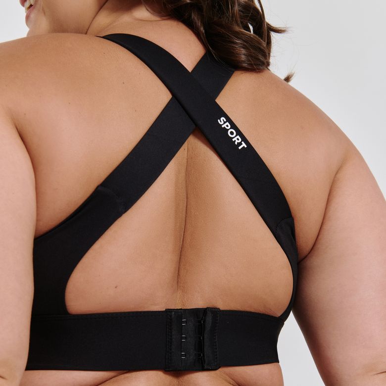 Top Fitness Sustentação Preto Alça Cruzada TP1783