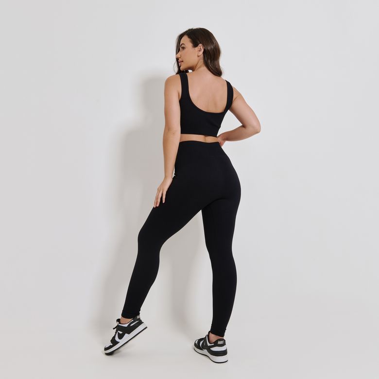 Top Fitness Sem Costura Básico Preto TP1796