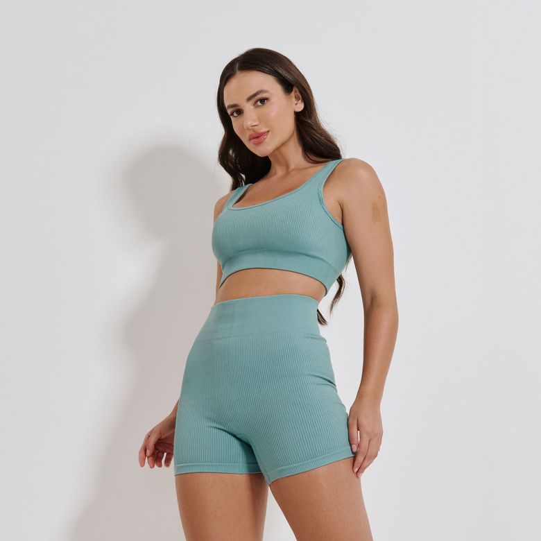 Short Fitness Sem Costura Verde Claro SH788