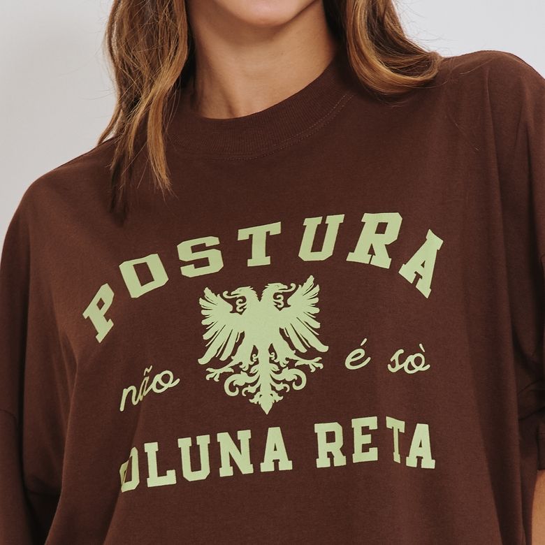 Blusa Fitness Marrom Postura Não é Só Coluna Reta BL591