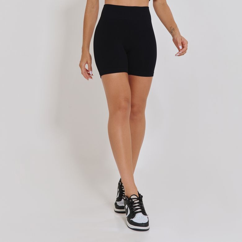 Short Fitness Sem Costura Canelado Preto SH794