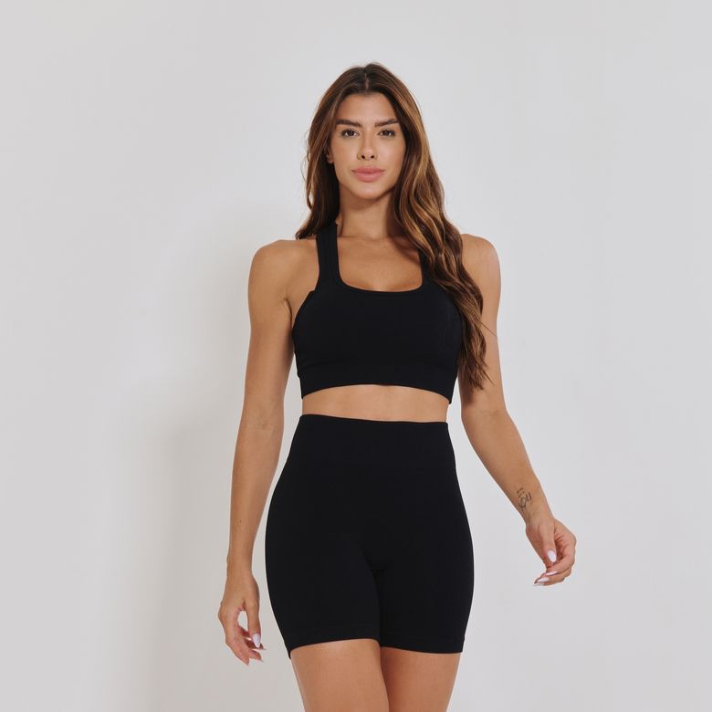 Top Fitness Sem Costura Preto TP1805