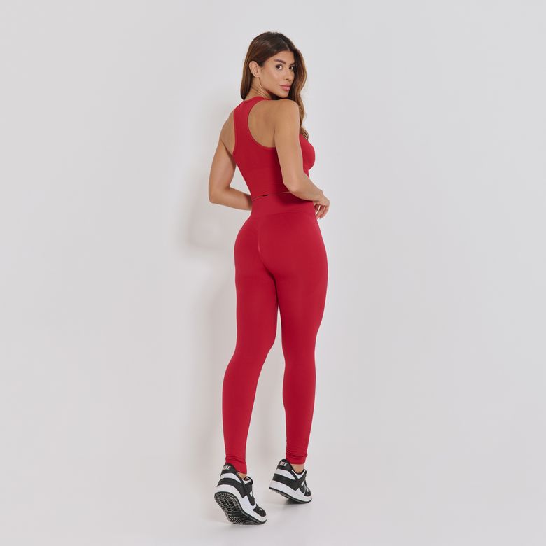 Legging Fitness Sem Costura Básica Vermelho LG2356