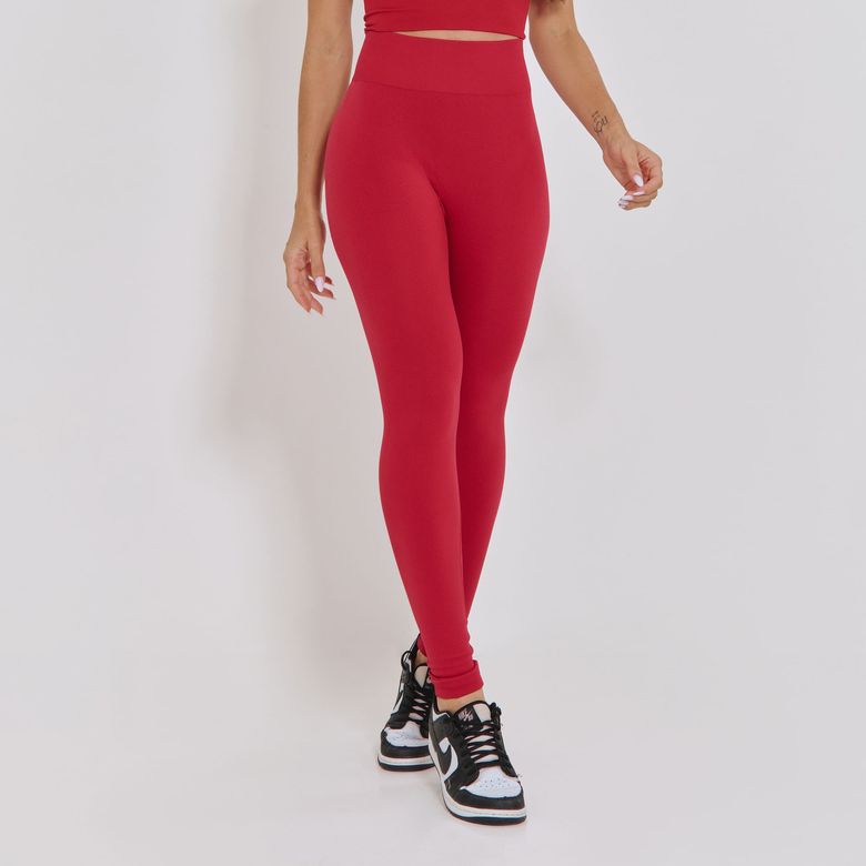 Legging Fitness Sem Costura Básica Vermelho LG2356