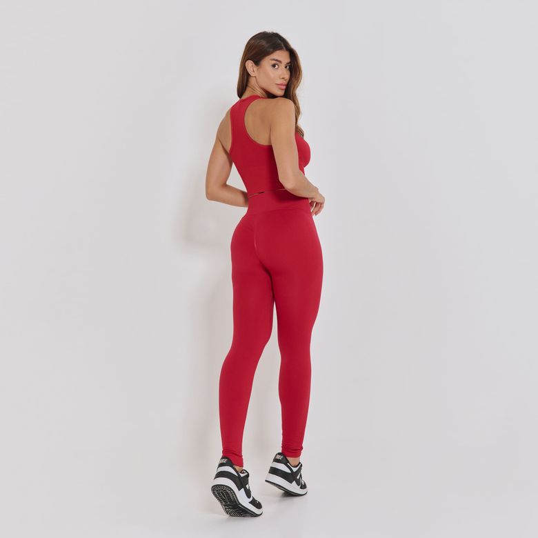Legging Fitness Sem Costura Básica Vermelho LG2356