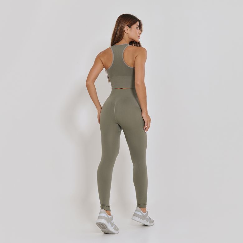 Top Fitness Sem Costura Nadador Cinza TP1820