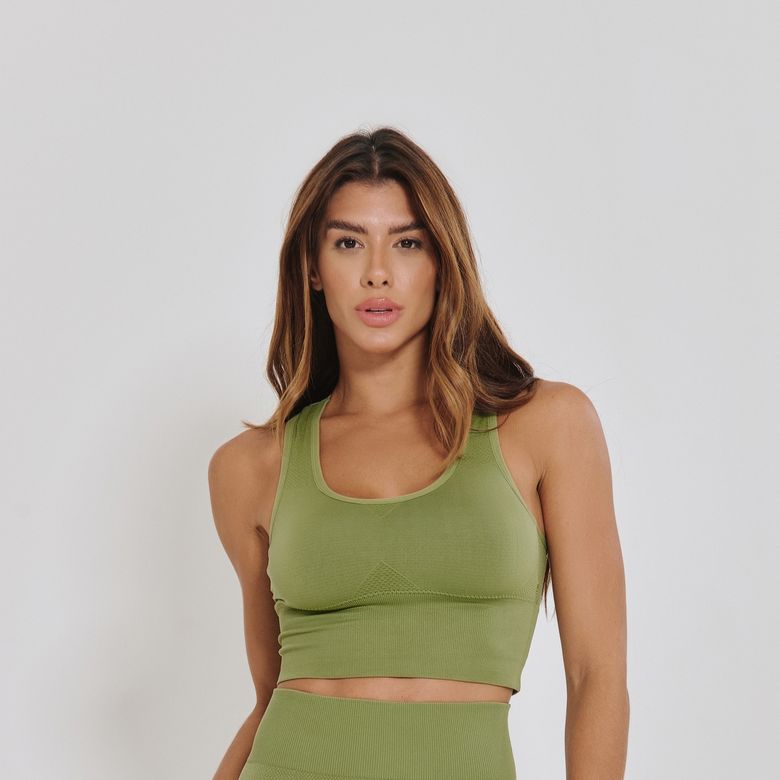 Top Fitness Sem Costura Nadador Verde TP1819