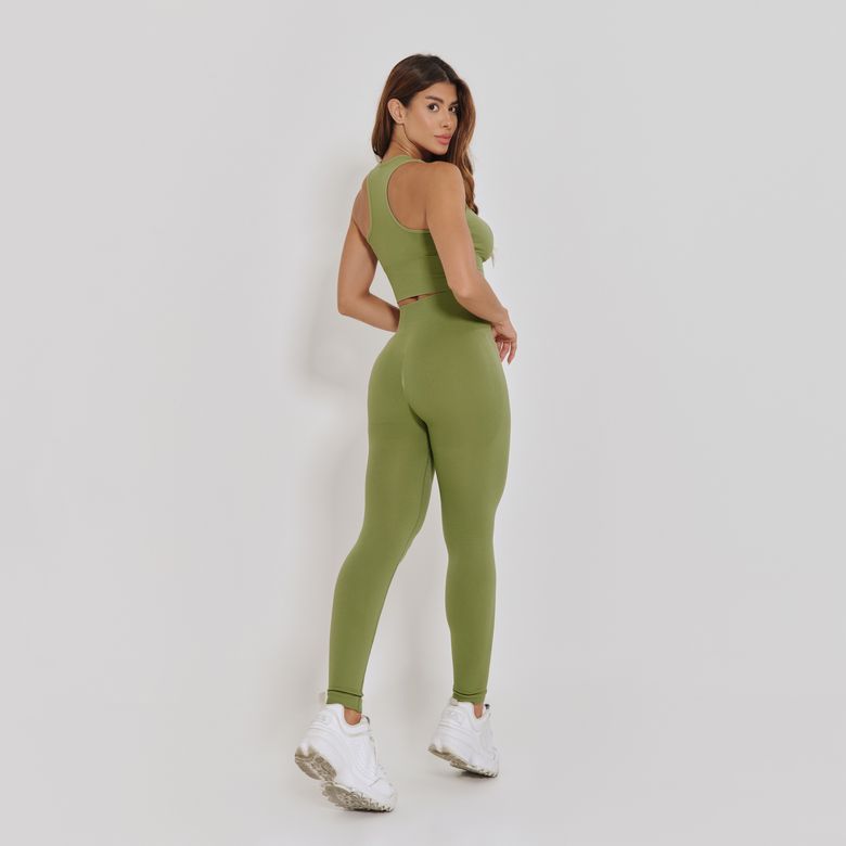 Top Fitness Sem Costura Nadador Verde TP1819