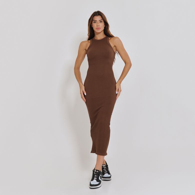 Vestido Sem Costura Nadador Marrom VT102