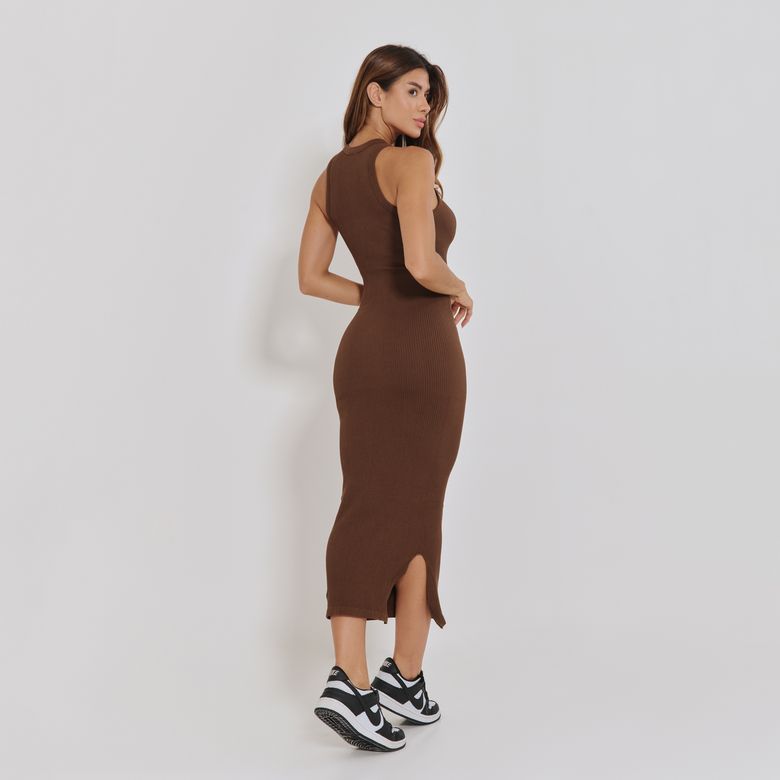 Vestido Sem Costura Nadador Marrom VT102