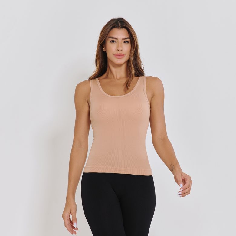 Camiseta Fitness Sem Costura Caqui CT860