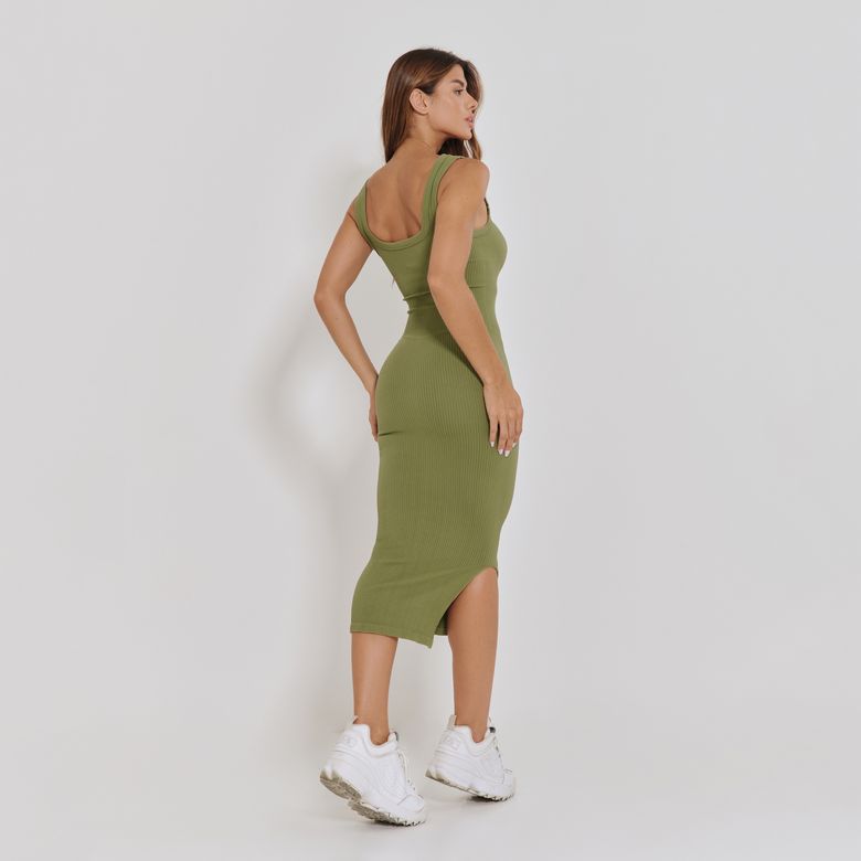 Vestido Sem Costura Básico Verde VT109