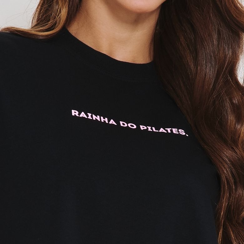 Blusa Fitness Preta Rainha do Pilates BL600