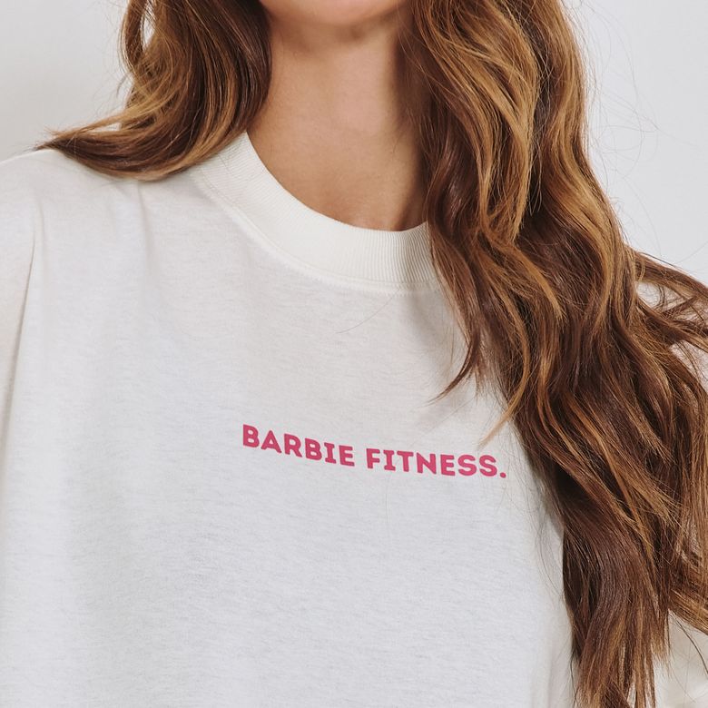 Blusa Fitness Off-White Barbie Fitness BL601