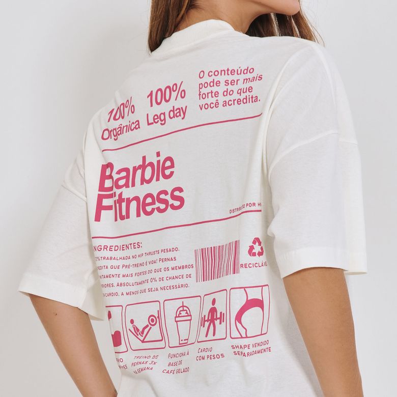 Blusa Fitness Off-White Barbie Fitness BL601
