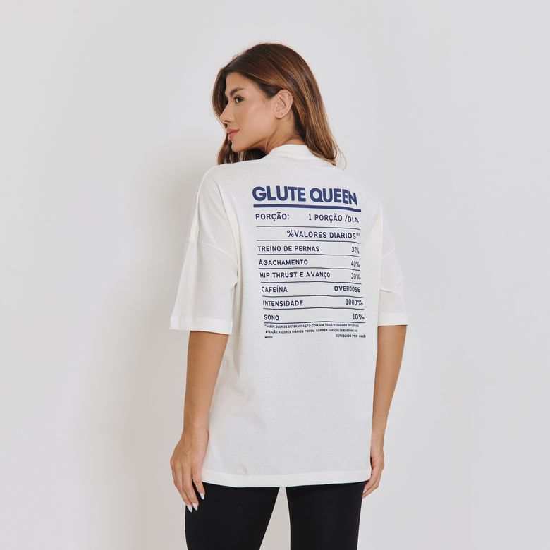 Blusa Fitness Off White Glute Queen BL602