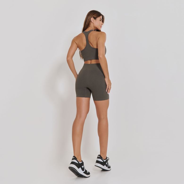 Short Fitness Sem Costura Básico Cinza SH807
