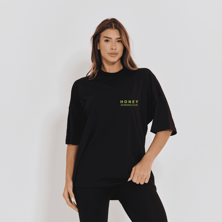Blusa Fitness Preta Honey Running Club BL597