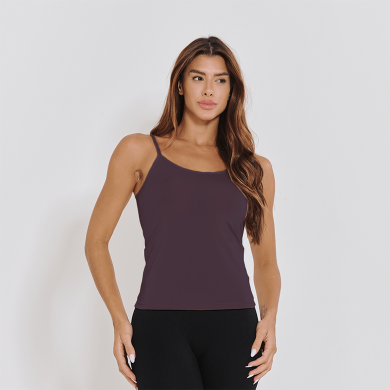 Camiseta Fitness Lisa de Alcinha Marrom CT851