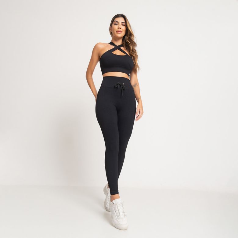 Conjunto Fitness Seamless Touchform Preto CO453/1