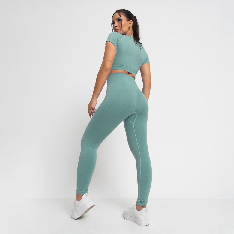 Conjunto Fitness Seamless Mesclado Verde CO457/1