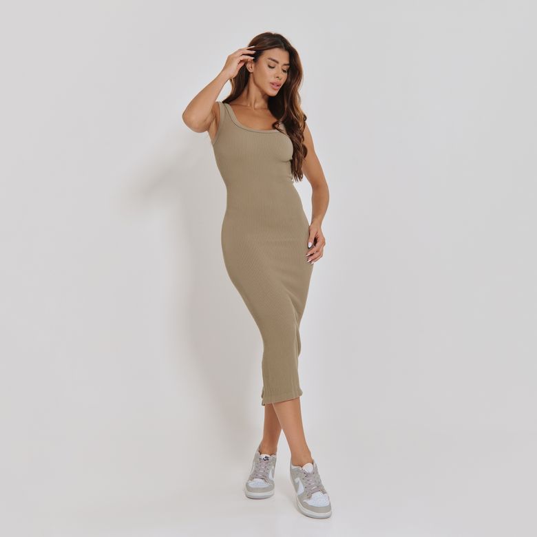 Vestido Sem Costura Básico Bege VT108