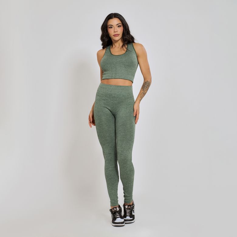 Conjunto Fitness sem Costura Nadador Verde CO426