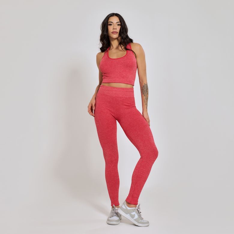 Conjunto Fitness sem Costura Nadador Vermelho CO428