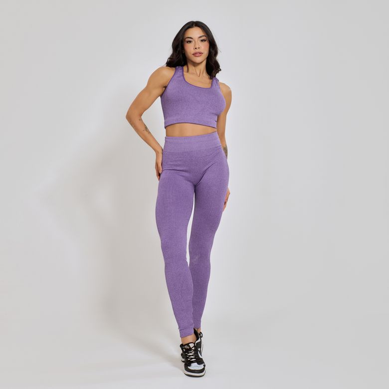 Conjunto Fitness sem Costura Nadador Roxo CO429