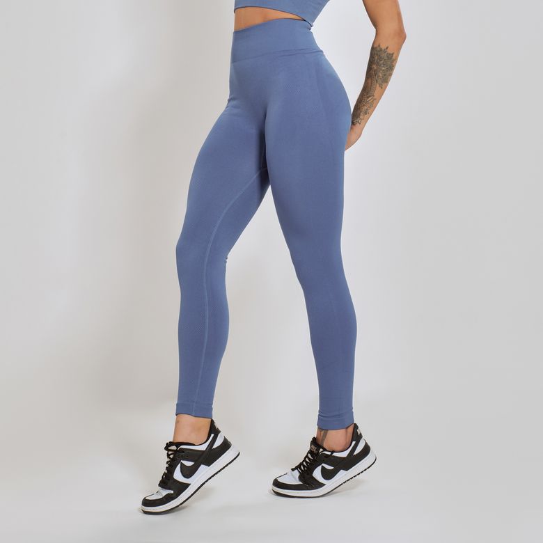 Legging Fitness Sem Costura Básica Azul LG2355