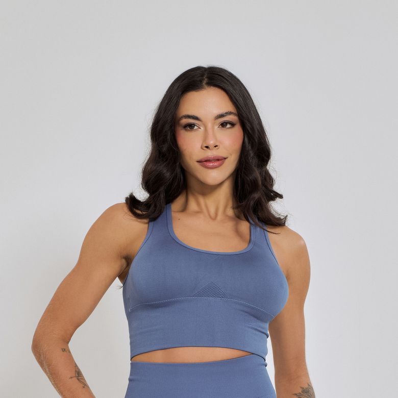 Top Fitness Sem Costura Nadador Azul TP1818
