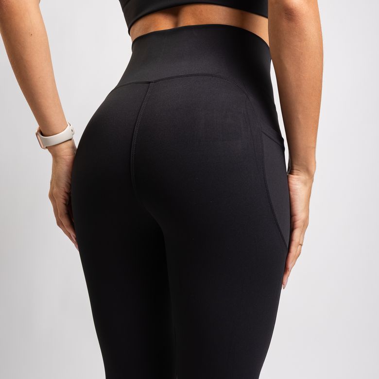 Legging Fitness Cós Largo Anatômico Com Bolso Premium Preta LG2362