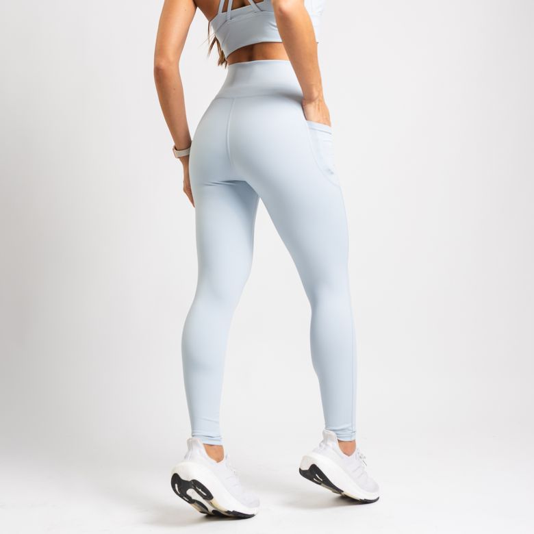 Legging Fitness Cós Largo Anatômico Com Bolso Premium Azul LG2372