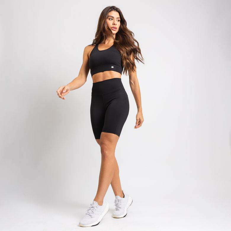 Bermuda Ciclista Empina Bumbum Poliamida Premium Preta BD201