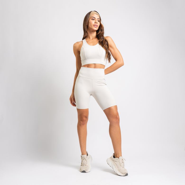 Bermuda Ciclista Empina Bumbum Poliamida Premium Off White BD202