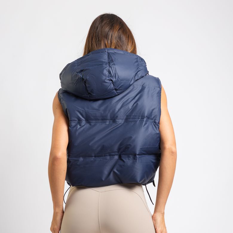 Colete Puffer Esportivo Bicolor Com Puxadores Premium Marinho CS118