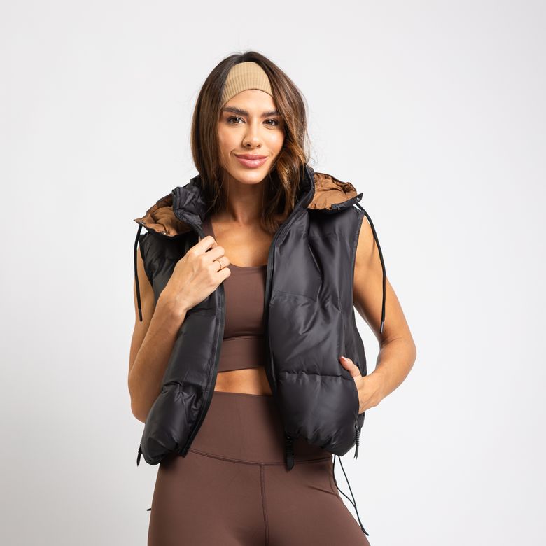 Colete Puffer Esportivo Bicolor Com Puxadores Premium Preto





 Preto CS121
